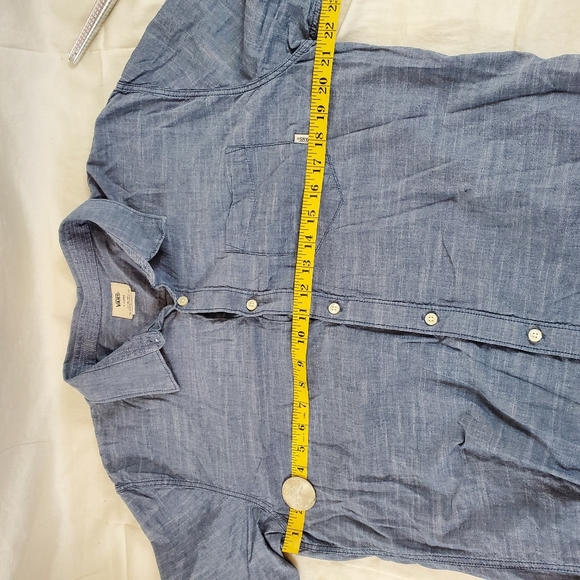 Vans Off the Wall Button Down Shirt Short Sleeve Sz XL Blue - Picture 5 of 7